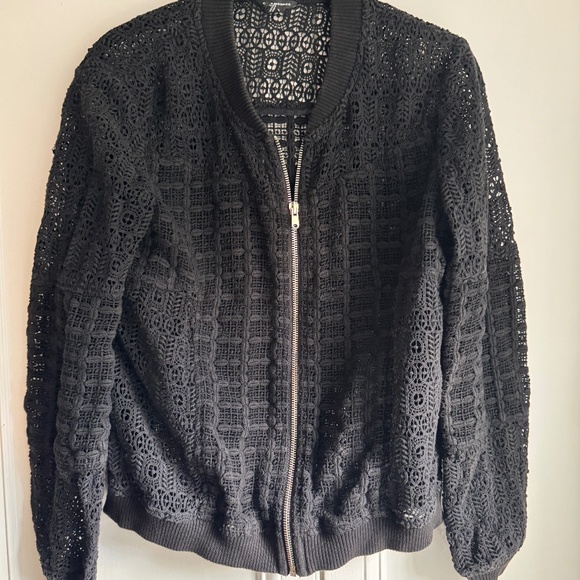 Black Lace Bomber Jacket - Picture 1 of 2